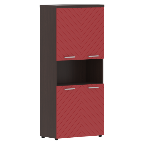 Шкаф с 2-мя комплектами глухих малых дверей и топом 854x452x1958